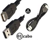 Cabo extensor usb macho para usb femea 1,5 metros mex