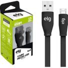 Cabo Flat Micro USB EC510PT 1,25m Preto ELG