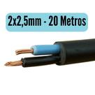 Cabo Flexível PP Fio P/ Extensão 2x2,5mm - Rolos com 10, 20, 30, 40, 50 e 100 Metros