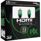Cabo HDMI 15 Metros 2.0 4K ULTRA HD 3D 19 Pinos HDR CHIP SCE 018-1520 Cabo HDMI 15 Metros 2.0 4K ULTRA HD 3D 19 Pinos HDR CHIP SCE 018-1520