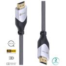 Cabo Hdmi 2.0 4k Ultra Hd 3d Conexão Ethernet Blindado Em Nylon 2 Metros - H20b-2 Cabo Hdmi 2.0 4k Ultra Hd 3d Conexão Ethernet Blindado Em Nylon 2 Metros - H20b-2