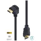 Cabo Hdmi 2.0 4k Ultra Hd 3d Conexão Ethernet Com 01 Conector 90º 2 Metros - H2090-2
