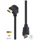 Cabo Hdmi 2.0 4k Ultra Hd 3d Conexão Ethernet Com 01 Conector 90º 2 Metros - H2090-2