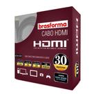 Cabo HDMI 30 Metros 4K Ultra HD 3D HDR 2.0 19 Pinos Brasforma HDMI-5030