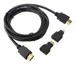 Cabo Hdmi 3x1 Plug Adaptador Hdmi Micro E Hdmi Mini 1,5m