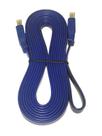 Cabo HDMI Flat HDTV Azul Para DvD Projetor Video Game 3 Metros 1.4V