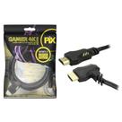 CABO HDMI GAMER - 2.0 4K HDR 19P 2 Metros - PLUG 90 GRAUS - pix