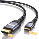 Cabo HDMI JSAUX Mini HDMI para HDMI 2.0 4K 60 Hz 4,5 m cinza