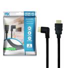 Cabo Hdmi L 3m 90 Graus Blindado 2.0 Ethernet 3 Metros 4k 3d