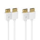 Cabo HDMI Pacroban Slim de alta velocidade HDMI 1.4, pacote de 15 pés e 2, branco Cabo HDMI Pacroban Slim de alta velocidade HDMI 1.4, pacote de 15 pés e 2, branco