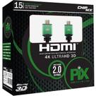 Cabo HDMI PIX 15m 2.0 4K UltraHD 19 Pinos com Filtro 018-1520 Cabo HDMI PIX 15m 2.0 4K UltraHD 19 Pinos com Filtro 018-1520