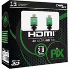 Cabo HDMI PIX 15m 2.0 4K UltraHD 19 Pinos com Filtro 018-1520 Cabo HDMI PIX 15m 2.0 4K UltraHD 19 Pinos com Filtro 018-1520
