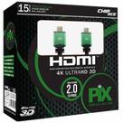 Cabo hdmi plus - 2.0 4k hdr 19p 15m - com filtro 018-1520 Cabo hdmi plus - 2.0 4k hdr 19p 15m - com filtro 018-1520