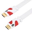 Cabo HDMI Posta Flat 25 pés HDMI 2.0 4K, 3D, Ethernet branco-vermelho