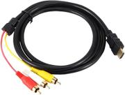 Cabo HDMI RCA Cabo adaptador de cabo transmissor 1,5 m HD 1080p HDMI macho para 3 RCA AV componente conversor adaptador para HDTV DVD e a maioria do