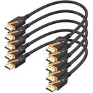 Cabo HDMI RyzzRooa Short 30 cm, pacote com 5, 18 Gbps de alta velocidade 2.0
