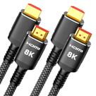 Cabo HDMI Snowkids 8K 2.1 3m, pacote com 2 unidades, 48 Gbps, 4K Ultra HD, preto Cabo HDMI Snowkids 8K 2.1 3m, pacote com 2 unidades, 48 Gbps, 4K Ultra HD, preto