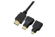 Cabo HDMI Xtrad 1.4 Full Hd 3 x 1 Adaptador Mini HDMI e Micro HDMI 1.8m XT-2063 - Renux Cabo HDMI Xtrad 1.4 Full Hd 3 x 1 Adaptador Mini HDMI e Micro HDMI 1.8m XT-2063 - Renux