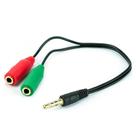 Cabo Headset para Fone, 2 P2 Fêmea para 1 P2 Macho Unica