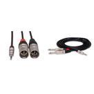 Cabo HOSA HMX-003Y TRS de 3,5 mm para Dual XLR Pro Stereo de 1 m Cabo HOSA HMX-003Y TRS de 3,5 mm para Dual XLR Pro Stereo de 1 m