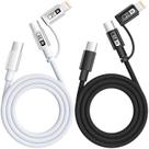 Cabo IDISON 2 em 1 USB-C para Lightning 1,2 m Carregamento Rápido