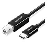 Cabo Impressora Ugreen USB-C 2.0 - USB-B 2.0 US241 - Preto