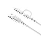 Cabo iTrend USB-A para USB-C com Adaptador Lightning Branco iT-CBA2-1