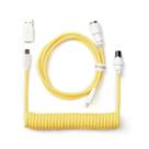 Cabo Keychron Coiled Aviator Amarelo Adaptador USB-C de 0,9 m USB-A