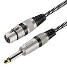 Cabo KINXIYU XLR feminino para 6,35 mm TS macho 15 m trançado de nylon Cabo KINXIYU XLR feminino para 6,35 mm TS macho 15 m trançado de nylon
