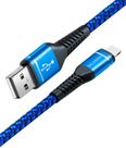 Cabo Lightning de 1 metro Reforçado Cabo de Carregador para iPhone Revestido em Nylon, de Carregamento Rápido Compatível com Apple iPhone 14, 13, 12