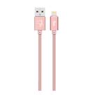 Cabo Lightning em Nylon Trançado para Sincronização e Recarga 12W 2.4A com 1 metro Rose Gold L810BRG ELG