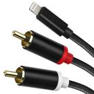 Cabo Lightning para RCA e adaptador auxiliar de áudio WORLDBOYU Silver 6FT
