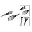 Cabo Lightning Ultra Resistente 1,5m Nylon Trançado Titanium