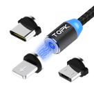 Cabo Magnético 3 em 1 USB Tipo C Lightning Micro USB 1m TOPK AM23