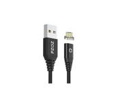 Cabo magnético Micro usb nylon PZOZ Preto 1m