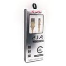 Cabo Metalizado Micro USB 2.1 A Dourado Kingo - 7885102210235 Cabo Metalizado Micro USB 2.1 A Dourado Kingo - 7885102210235