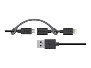 Cabo Micro USB Belkin para Lightning de 1 m com adaptador - preto