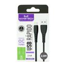 Cabo Micro USB Maketech CA 227A Preto 2.4A 2 Metro