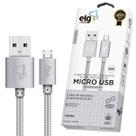 CABO MICRO USB REFORÇADO NYLON ELG 12W 2.1A Prata