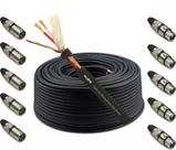 Cabo Microfone Balanceado Estereo 100 Metro Ksr S30 com 10 plugs Xlr