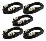 Cabo Microfone/dmx - Xlr/canon Balanceado 10 Mts 5 Unidades Cabo Microfone/dmx - Xlr/canon Balanceado 10 Mts 5 Unidades