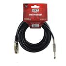 Cabo Microfone P10 Mono X Canon Xlr Femea 5 Metros Cor Preto