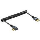Cabo mini HDMI para HDMI em espiral Twozoh com ângulo esquerdo de 1,5 m