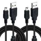 Cabo Mini USB 2.0 Mcbazel 3 m, 2 unidades, para controle de PS3 Cabo Mini USB 2.0 Mcbazel 3 m, 2 unidades, para controle de PS3