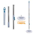 Cabo Mop Giratório Completo Com 138 Cm e 1 Refil para Limpeza Eficiente