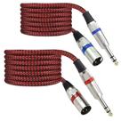 Cabo Mugteeve XLR macho para 1/4 TRS balanceado de 10,5 m de nylon trançado