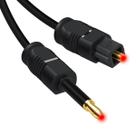 Cabo Óptico de Áudio Som Digital Mini Toslink 3,5mm SPDIF 10m 10 metros Compatível com Chromecast Alexa Macbook Mac iMac