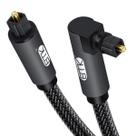 Cabo óptico EMK 90 graus Toslink macho para macho 3m cinza