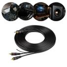 Cabo Ouro 5M RCA Blindado Macho 4 Saídas Módulo Adaptador Som Automotivo Áudio Vídeo Projeto Home Theater Caixa Estéreo Auxiliar Mesa de Som - Preto