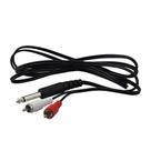 Cabo p10 macho mono para 2 x plug rca macho 1,8m Cabo p10 macho mono para 2 x plug rca macho 1,8m